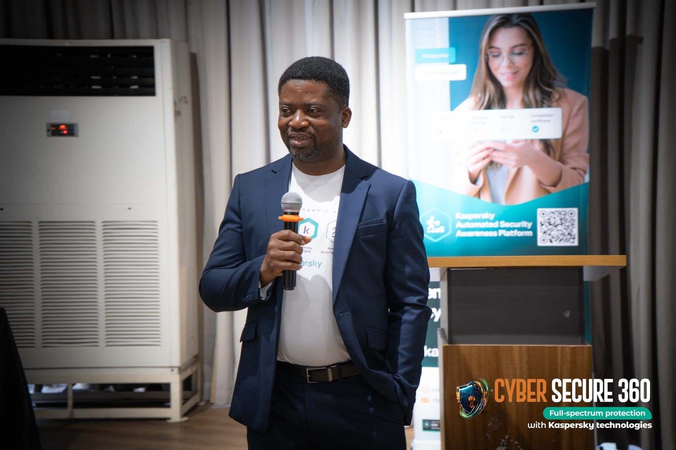 Segun Akande speaking at Cyber Secure 360