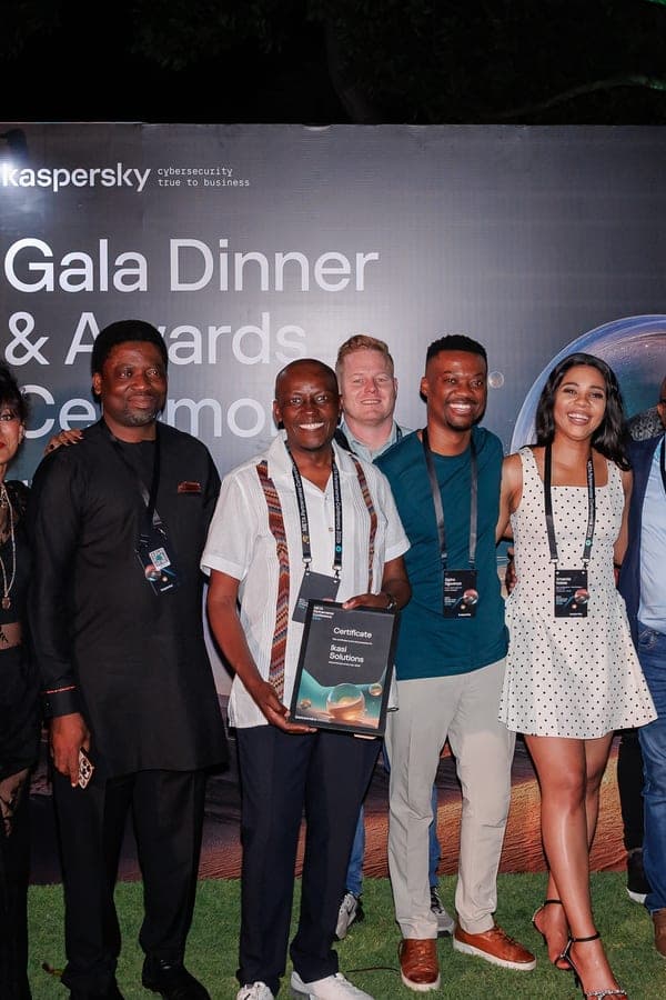 Award winners on stage at the gala dinner