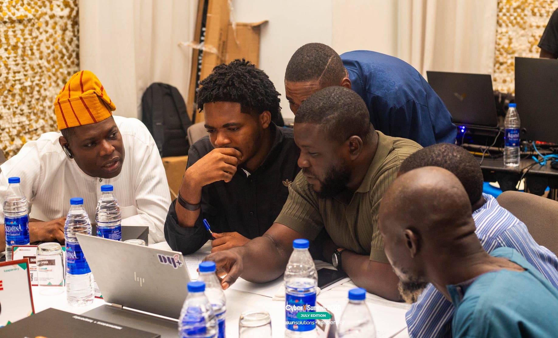 Leaders reviewing material together during a board retreat
